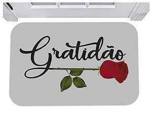 Capacho gratidão rosa flor tapete para porta 40x60