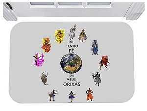 Capacho eu tenho fé em meus orixás tapete de porta 40x60