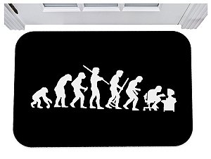 Capacho para porta evolução nerd tapete divertido 40x90