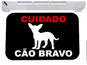 Capacho cuidado cão bravo pinscher tapete divertido 40x60