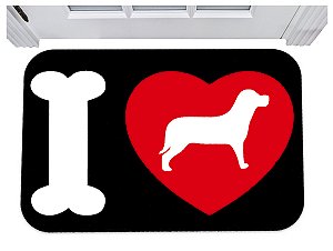 Capacho eu amo cachorros i love dogs tapete de porta 40x60