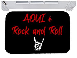 Capacho aqui é rock and roll roqueiro tapete para porta
