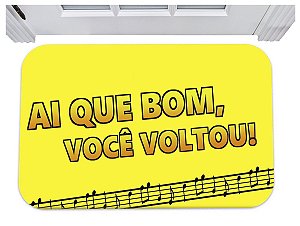 Capacho ai que bom você voltou notas musicais tapete 40x60