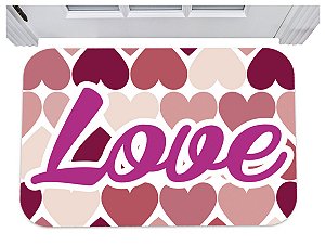 Capacho corações love amor heart tapete para porta 40x60