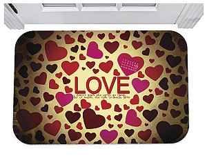 Capacho love frase motivacional tapete para porta 40x60