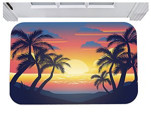 Capacho por do sol na praia férias verão tapete de porta