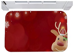 Capacho para porta rena natal decoração natalina tapete