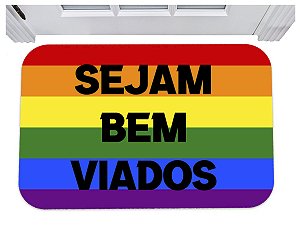 Capacho arco-íris sejam bem viados lgbt tapete 40x60