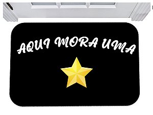 Capacho aqui mora uma estrela tapete para porta 40x60