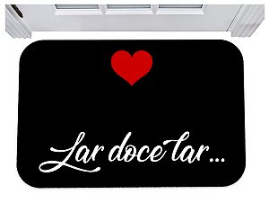 Capacho para porta lar doce lar coração tapete 40x60