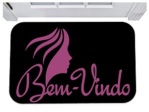 Capacho salão de beleza bem vindo tapete para porta 40x60