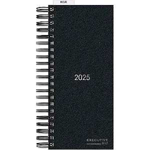 agenda comercial 2025 brief case preta 11,9x 27,5 cm 194 folha pronta entrega