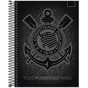 Caderno Universitário Capa Dura 10 matérias 160 Folhas Corinthians