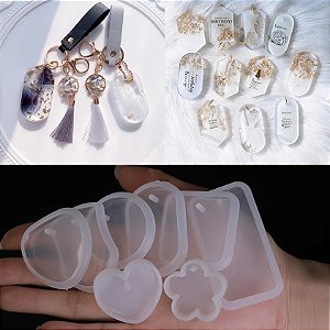 Moldes Grandes Em Silicone para Chaveiros e Pingentes - Formas Diversas.