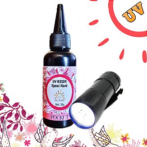 Resina UV Epoxi Hard com Lanterna UV - Sem Odor, Cura Rápida