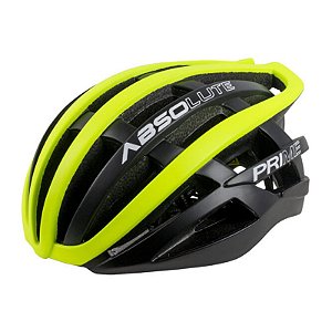 CAPACETE ABSOLUTE PRIME TAMANHO G (58-61 CM) | PRETO E AMARELO FLUORESCENTE