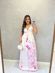 Vestido Longo Floral Viscolinho