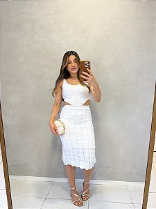 Vestido Recortes Tricô