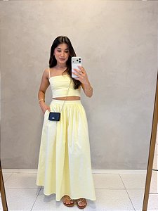 Conjunto Saia Midi + Top Tricoline