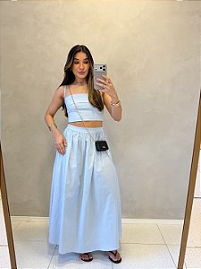 Conjunto Saia Midi + Top Tricoline