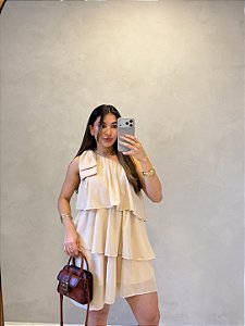 Vestido Camadas Laço