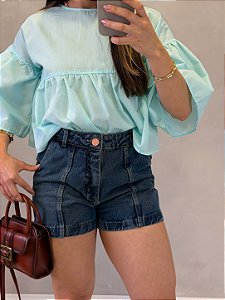 Short Jeans Vintage c/ Recortes
