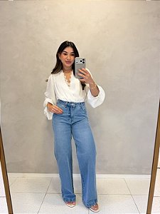 Calca Jeans Wide Leg Claro