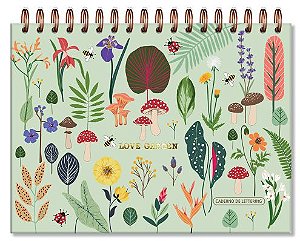 Caderno de Lettering Folhas Pretas Love Garden - Fina Ideia