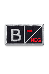 Patch Bordado Raiz Fator RH B- (Cor Preta)