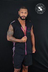 CONJUNTO COM VIÉS MASCULINO MANGUEIRA PRETO