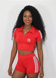 CONJUNTO SHORT E BLUSA COM GOLA SALGUEIRO