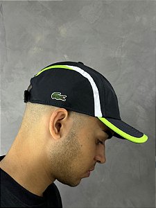 Boné Lacoste Djokovic Preto e Verde Sport