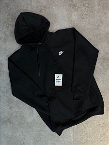 MOLETOM CANGURU NIKE CLUB PRETO