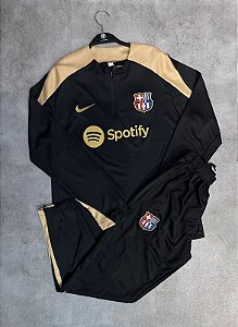 Conjunto Treino Barcelona Preta 2025