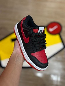 TENIS NIKE DUNK PRETO E VERMELHO