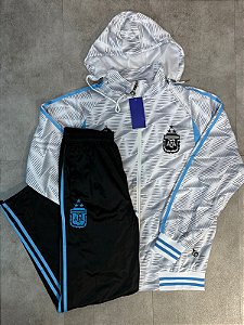 AGASALHO ARGENTINA BRANCO DETALHES PRETO