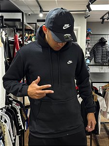 Moletom Canguru Nike Club Preto