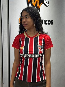 Camisa São Paulo II 25/26 s/n Torcedor New Balance Feminina - Vermelho+Branco