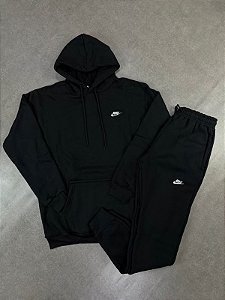 Conjunto Moletom Nike Club Canguru Preto