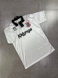 Camisa Retro Corinthians Kalunga Polo Branca
