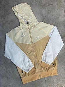 Jaqueta corta vento nike bege/off white