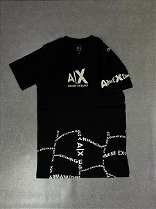 CAMISETA IMPORTADA ARMANI EXCHANGE LETTER PRETA