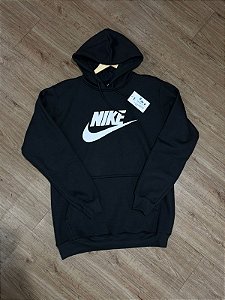 MOLETOM NIKE BASIC PRETO CANGURU