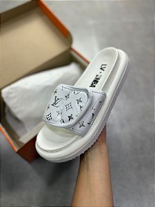 Chinelo Slide Miami LV Branco