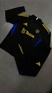 Conjunto Treino Manchester United 2022/23 Preto e Amarelo