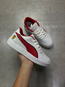 Tenis Puma Scuderia Ferrari Caven Branco e Vermelho