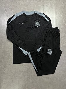 Conjunto de treino Corinthians Preto e cinza jogador