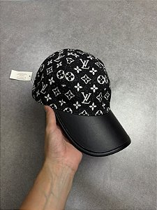 Boné Louis Vittuon Estampa/couro preto