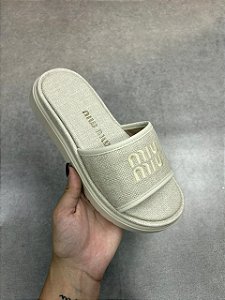Chinelo Slide MiuMiu Off White