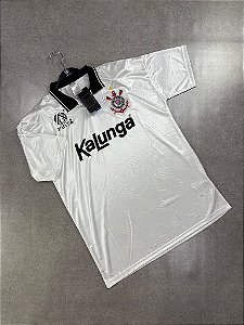Camisa Retro Corinthians Kalunga Polo Branca